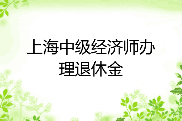上海中级经济师办理退休金