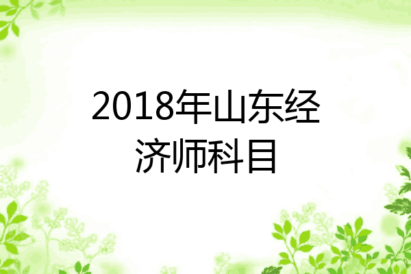 2018年山东经济师科目