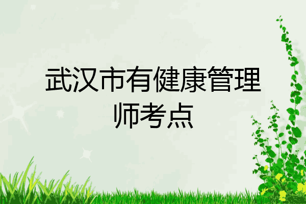 武汉市有健康管理师考点
