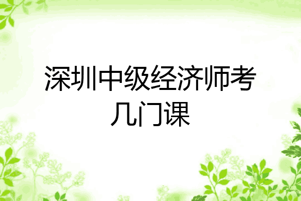 深圳中级经济师考几门课