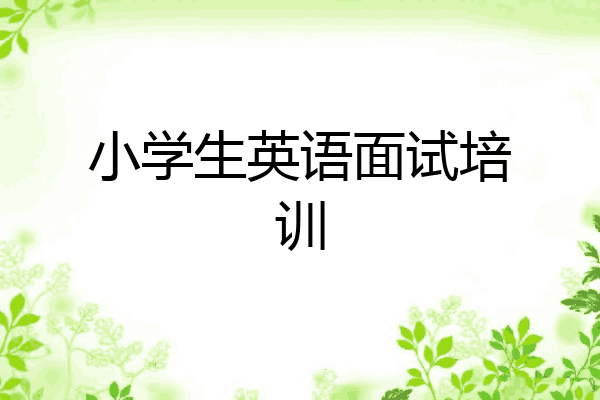 小学生英语面试培训