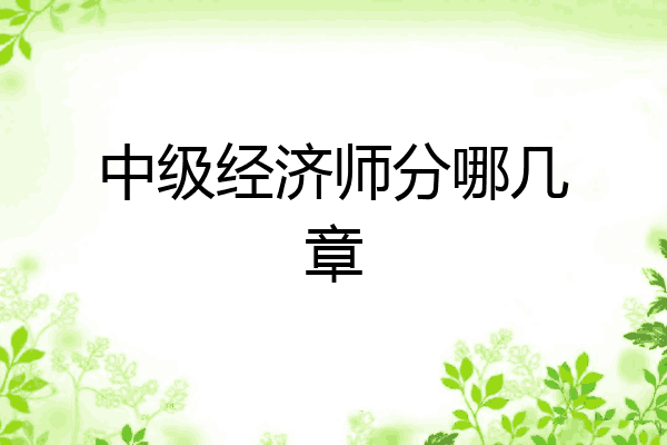 中级经济师分哪几章