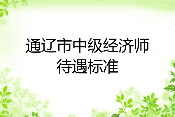 通辽市中级经济师待遇标准