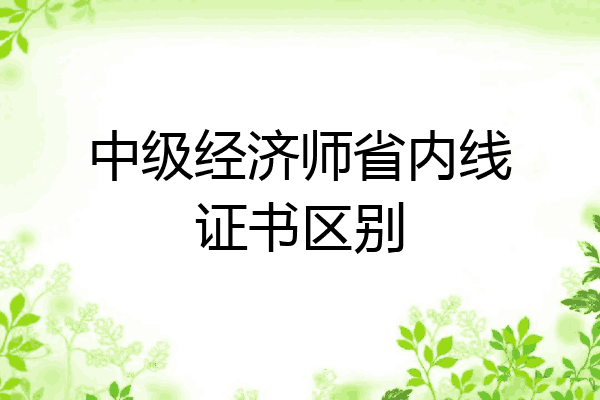 中级经济师省内线证书区别