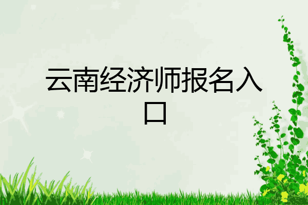 云南经济师报名入口