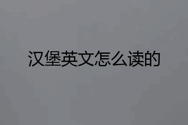 汉堡英文怎么读的