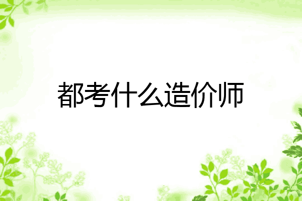 都考什么造价师