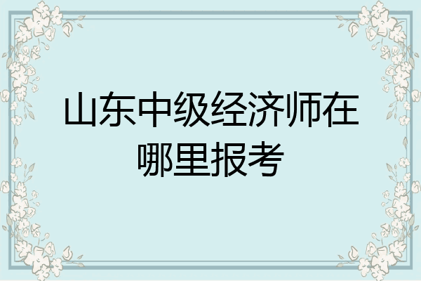 山东中级经济师在哪里报考