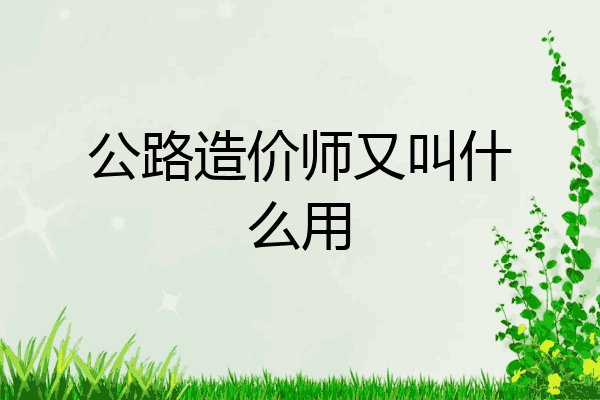 公路造价师又叫什么用
