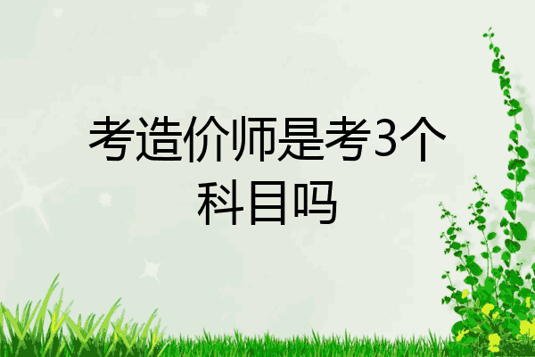 考造价师是考3个科目吗