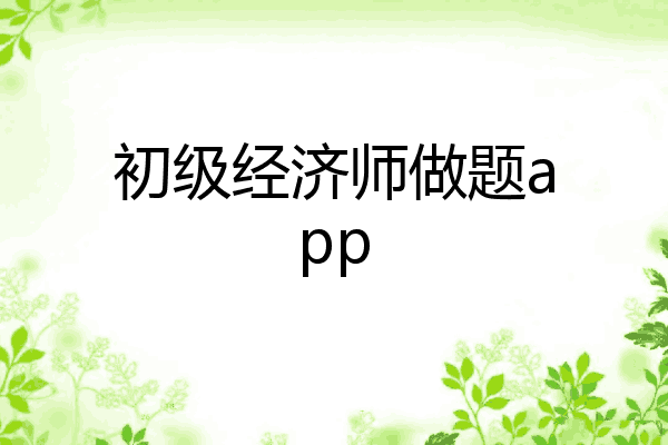 初级经济师做题app