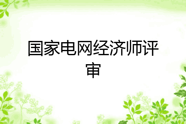 国家电网经济师评审