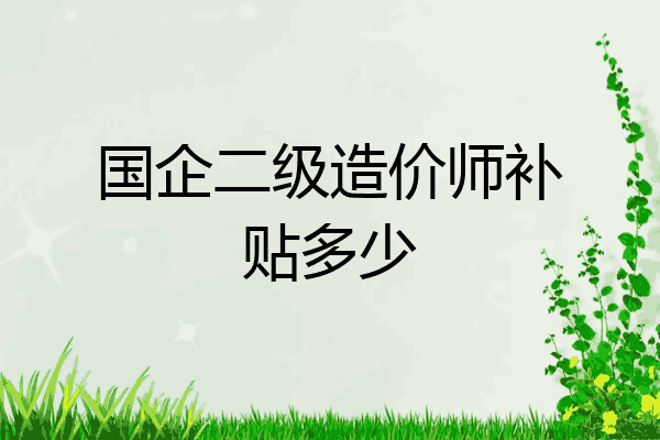 国企二级造价师补贴多少