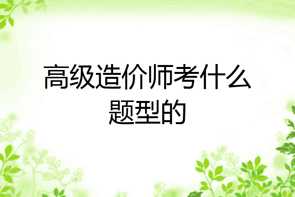 高级造价师考什么题型的