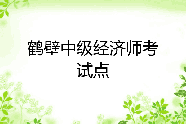 鹤壁中级经济师考试点