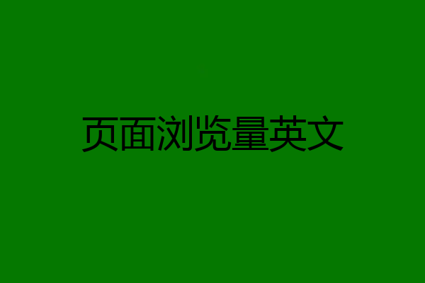 页面浏览量英文