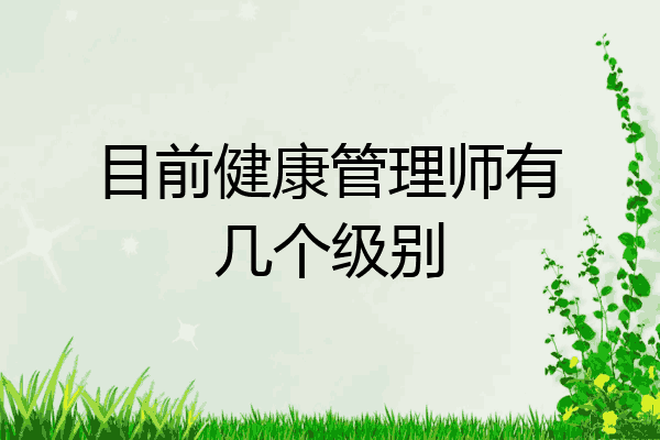 目前健康管理师有几个级别