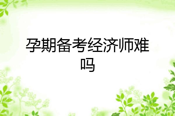 孕期备考经济师难吗