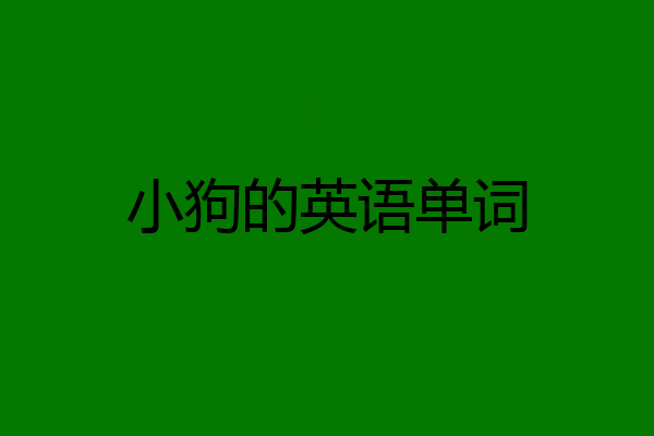 小狗的英语单词
