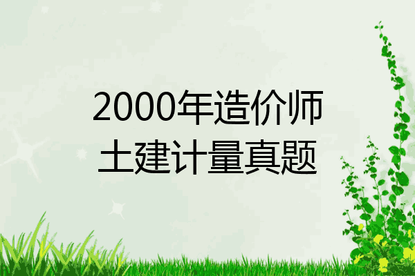 2000年造价师土建计量真题