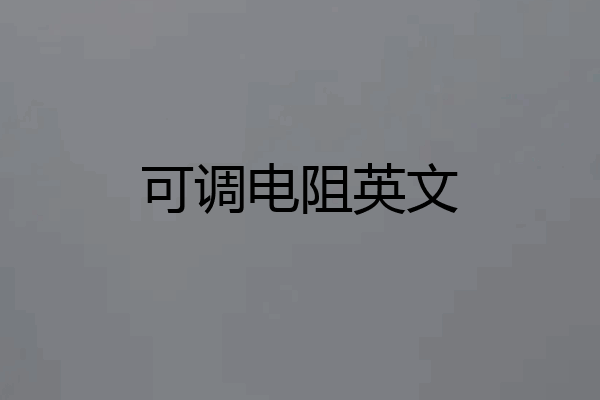 可调电阻英文