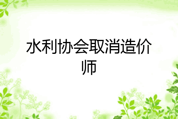 水利协会取消造价师