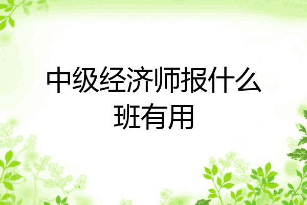 中级经济师报什么班有用