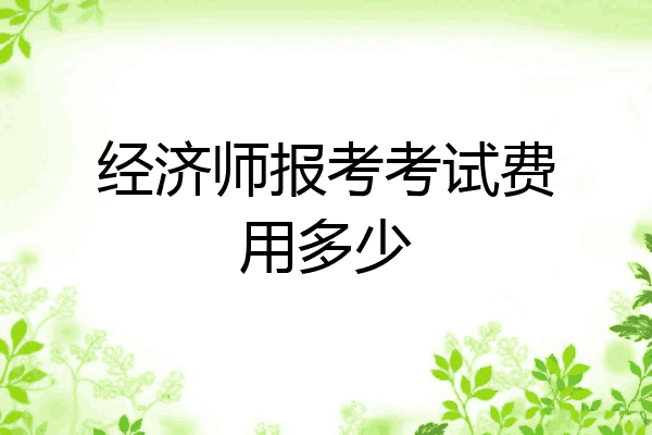 经济师报考考试费用多少
