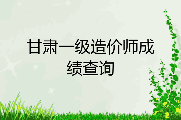 甘肃一级造价师成绩查询
