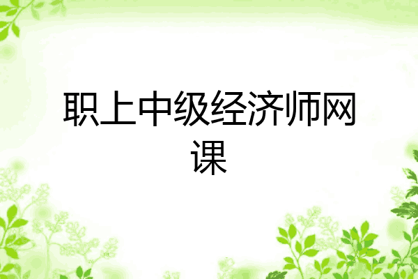 职上中级经济师网课