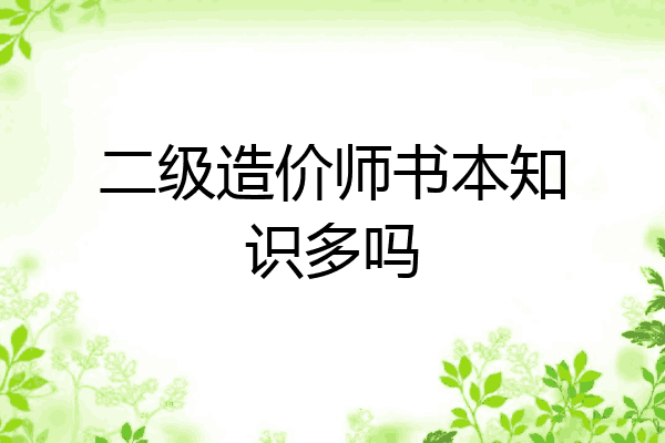 二级造价师书本知识多吗