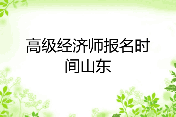 高级经济师报名时间山东
