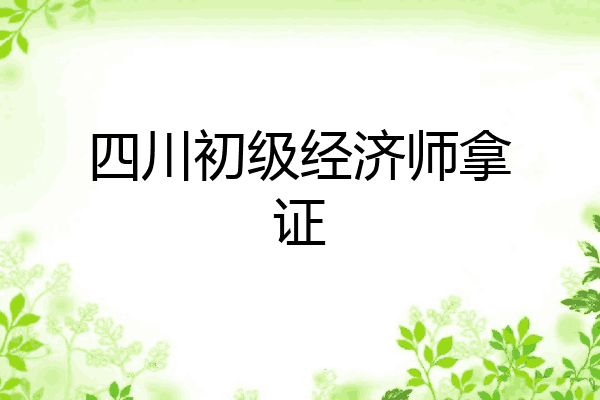 四川初级经济师拿证