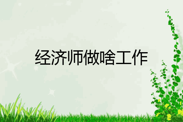 经济师做啥工作