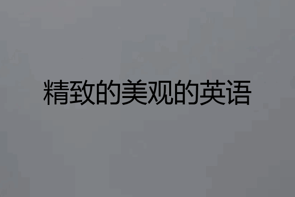 精致的美观的英语