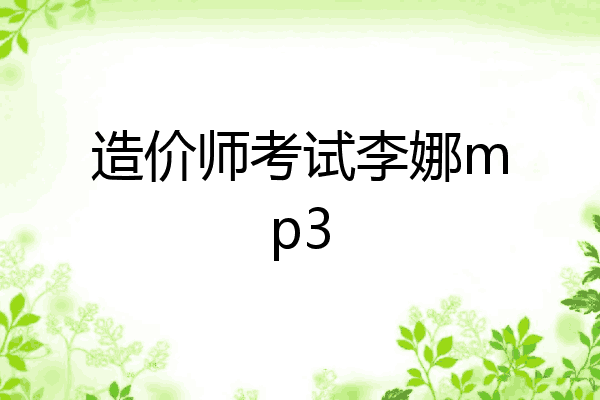 造价师考试李娜mp3