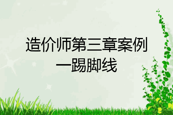 造价师第三章案例一踢脚线