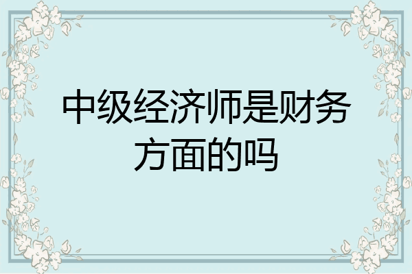 中级经济师是财务方面的吗