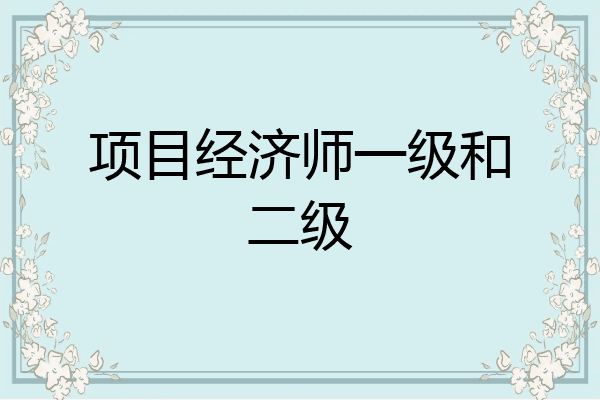 项目经济师一级和二级