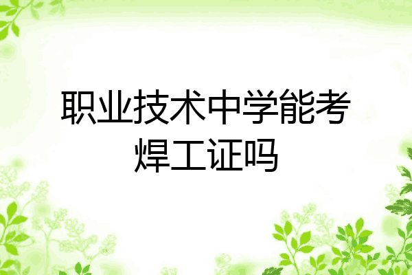 职业技术中学能考焊工证吗
