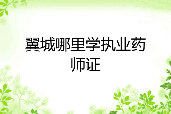 翼城哪里学执业药师证