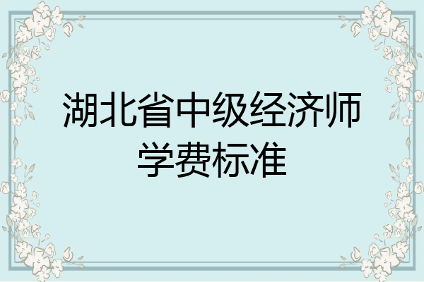 湖北省中级经济师学费标准