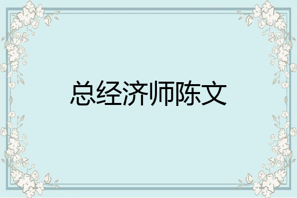 总经济师陈文