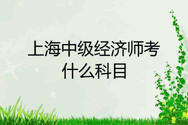 上海中级经济师考什么科目