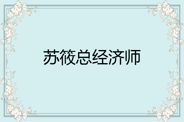 苏筱总经济师