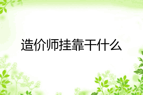造价师挂靠干什么