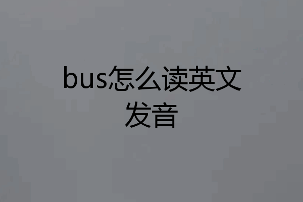 bus怎么读英文发音