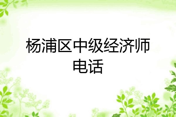杨浦区中级经济师电话