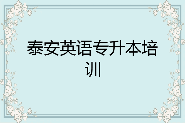 泰安英语专升本培训
