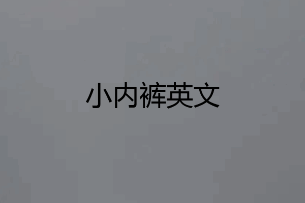 小内裤英文